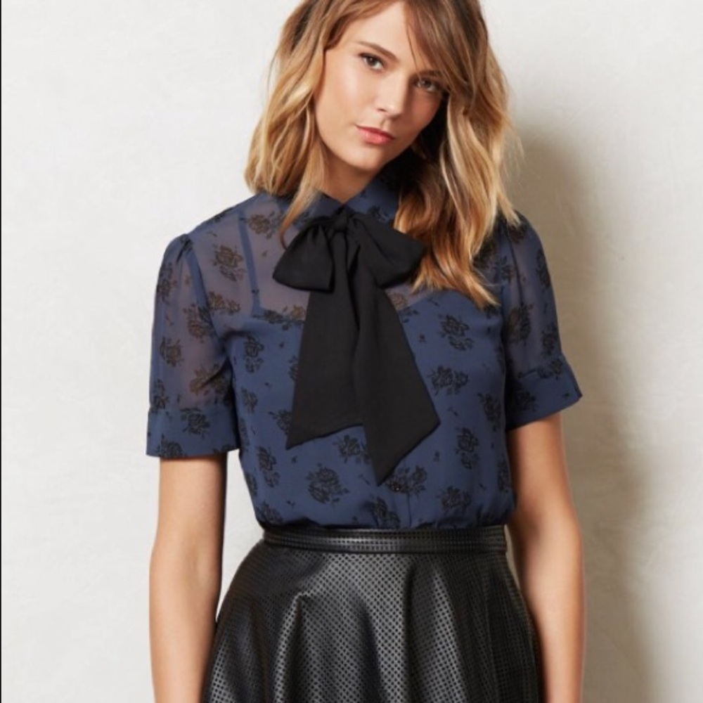 Anthro Flower Blouse - small